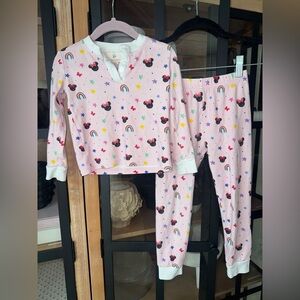 Smockingbird minnie mouse pajamas set watercolor long sleeve tee pants girl
